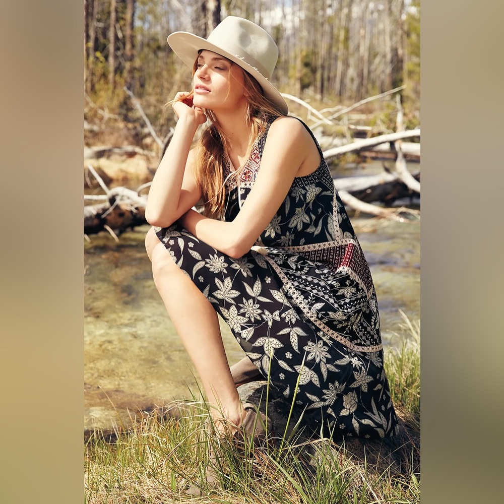 Anthropologie Floreat Grasslands Midi Dress‎